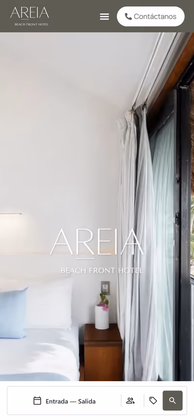 Web de Areia Beachfront Hotel en móvil: otra página