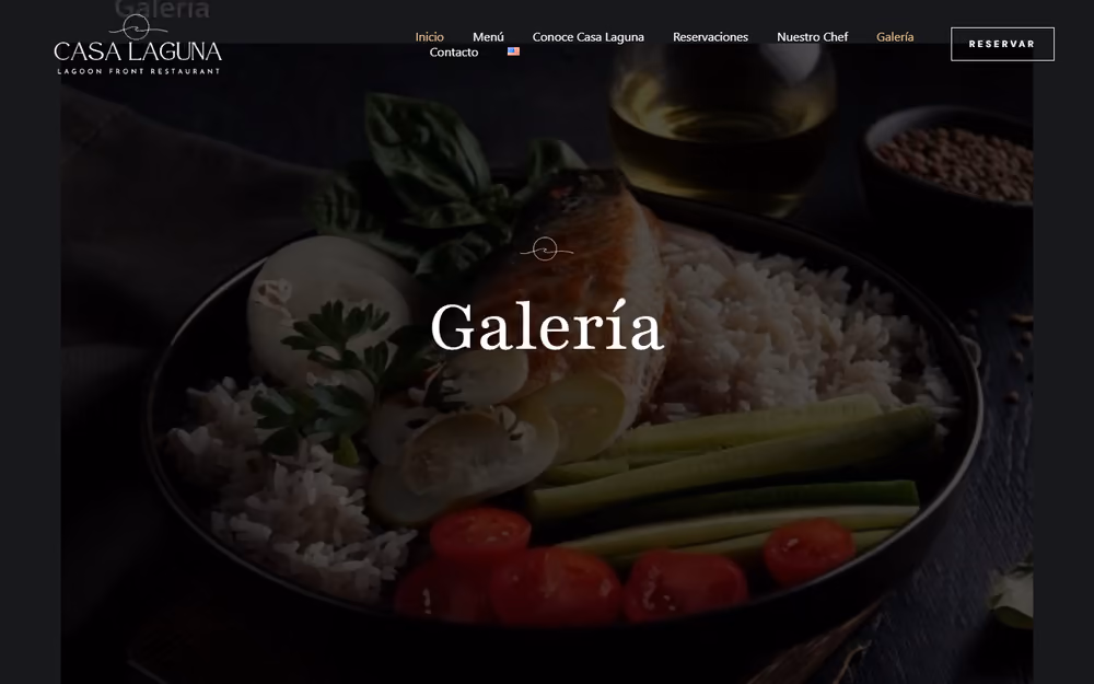 Otra página de la web de Casa Laguna Restaurante en ordenador