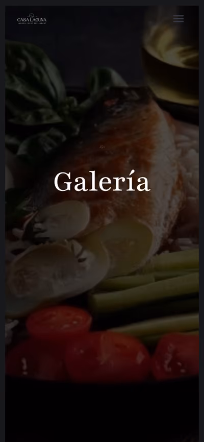 Web de Casa Laguna Restaurante en móvil: otra página