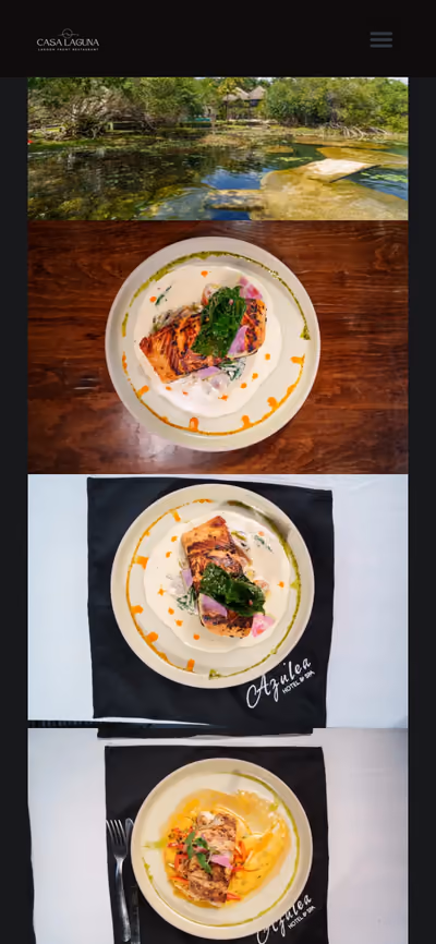 Web de Casa Laguna Restaurante en móvil: otra página