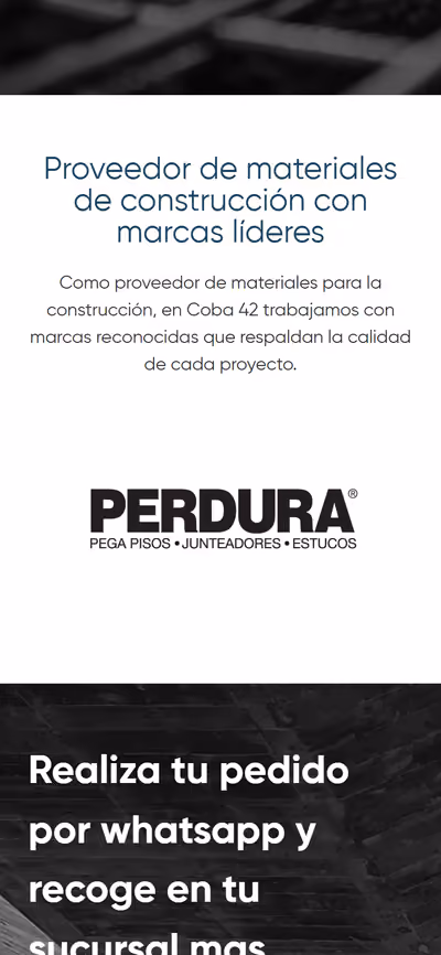 Web de Coba 42 en móvil: página de inicio