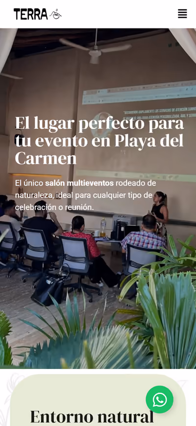 Web de Eventos Terra en móvil: página de inicio
