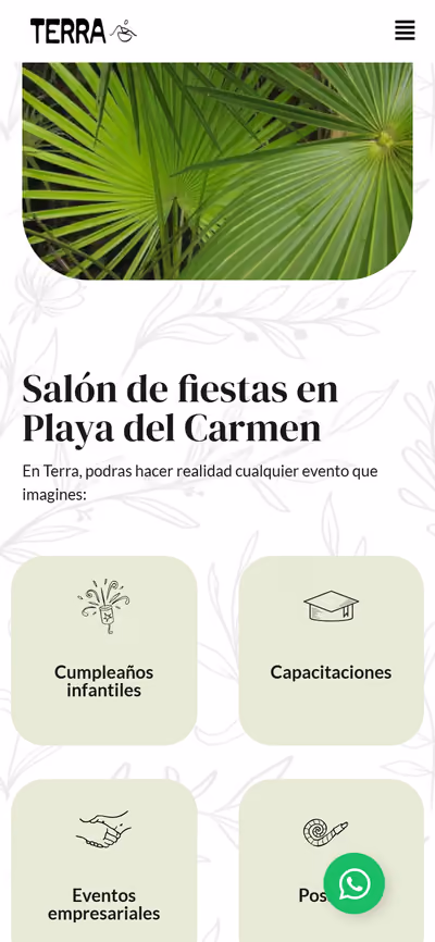 Web de Eventos Terra en móvil: otra página