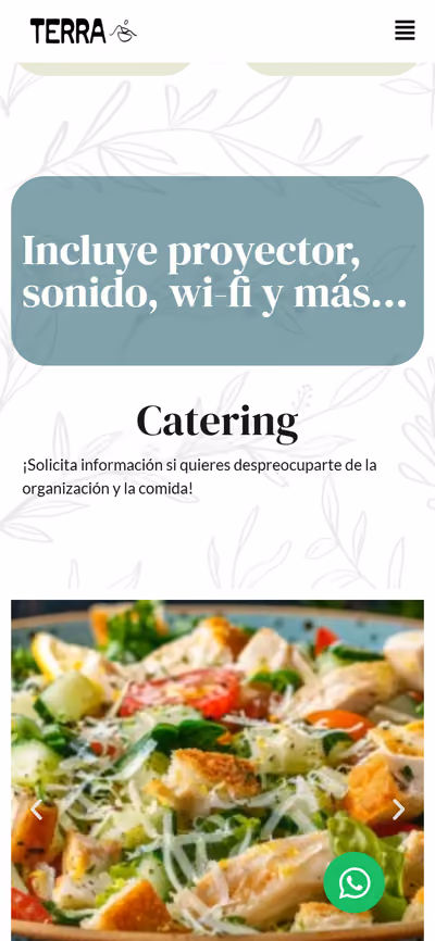 Web de Eventos Terra en móvil: otra página