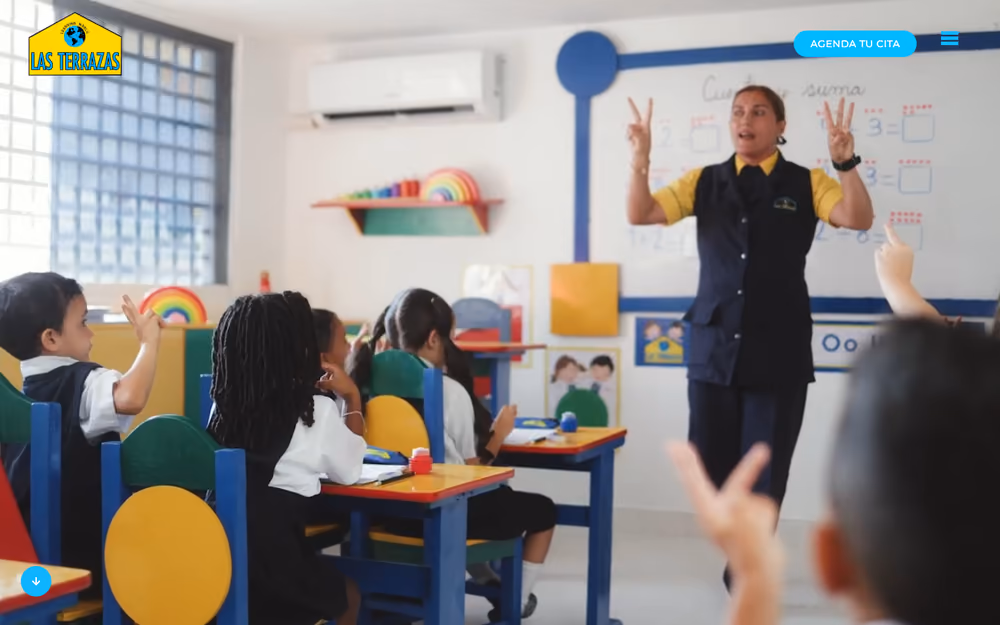 Página de inicio de la web de Preescolar Las Terrazas en ordenador