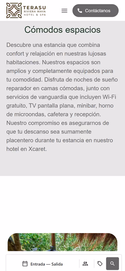 Web de Terasu en móvil: otra página