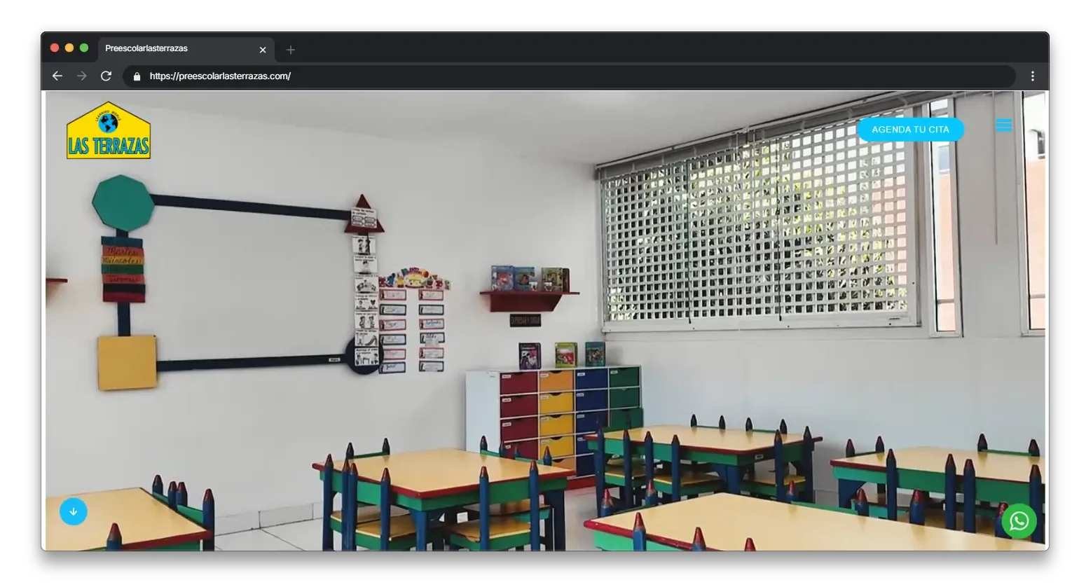Captura de la pagina de inicio de la web de Preescolar las Terrazas