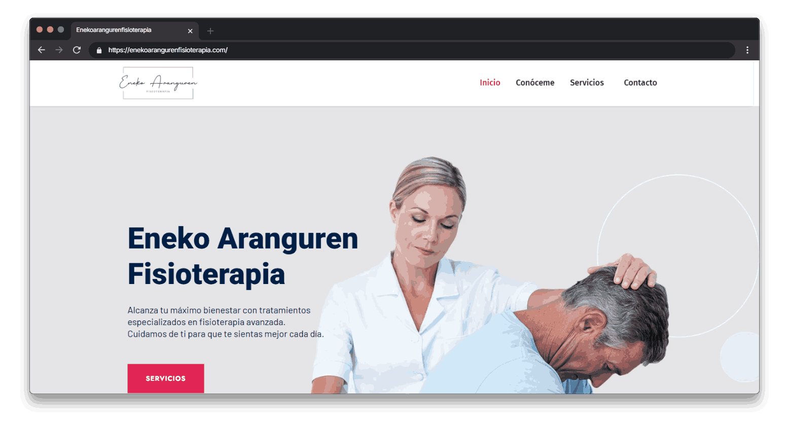 Sitio web Eneko Aranguren fisioterapia - servicios especializados de fisioterapia para el bienestar y rehabilitación.