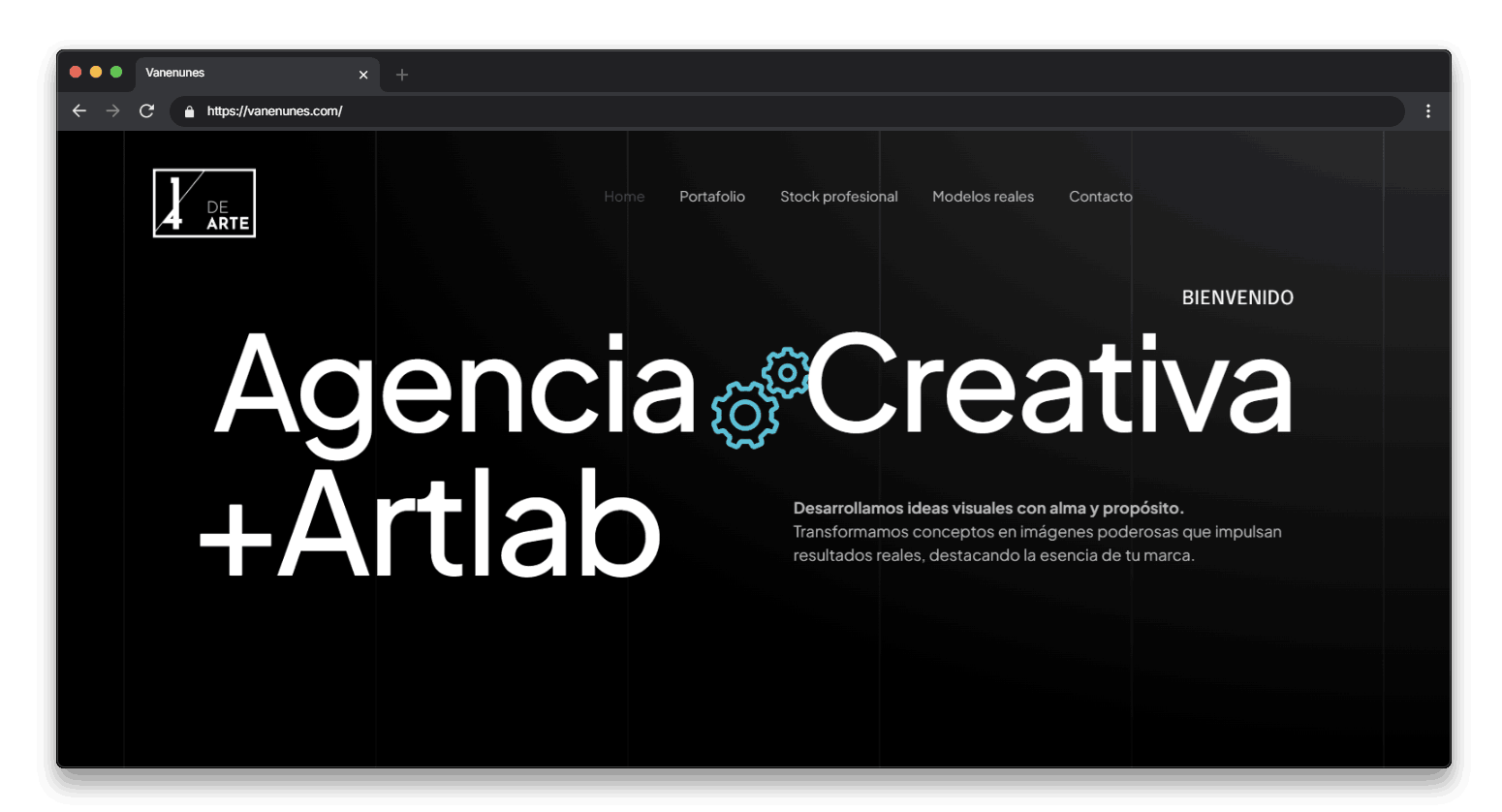 Sitio web Vannunes - Agencia Creativa + Artlab especializada en diseño visual impactante